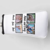 Aangepaste datum Jubileum 4 Fotocollage Golfheadcover (Voorkant)
