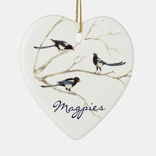 Aangepaste datum, mastaartfamilie, vogels keramisch ornament (Rechts)