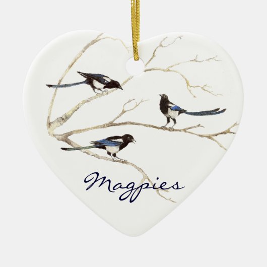 Aangepaste datum, mastaartfamilie, vogels keramisch ornament (Voorkant)