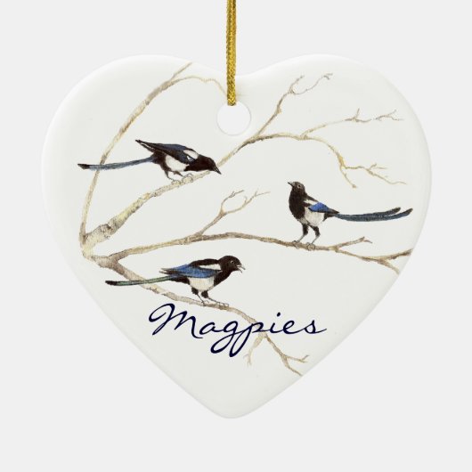 Aangepaste datum, mastaartfamilie, vogels keramisch ornament (Achterkant)