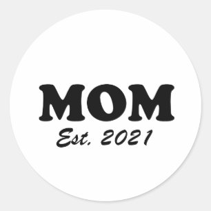 Aangepaste datum, Moederdag, verjaardagsgeschenk Ronde Sticker