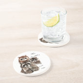 Aangepaste datum Monogram Familie Schattigee Wasbe Zandsteen Onderzetter (Zijkant)