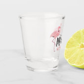 Aangepaste datum Monogram Schattige Fun Pink Flami Shot Glas (Links)