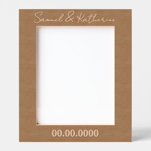Aangepaste datum & namen rustikale houten gegraveerde lijstjes (Voorkant)