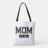 Aangepaste datum nieuwe moeder tote bag (Achterkant)