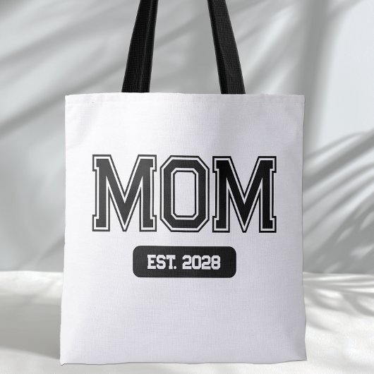 Aangepaste datum nieuwe moeder tote bag
