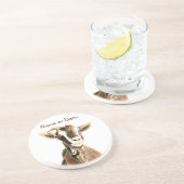 Aangepaste datum of naam Geit, Boerderij Animal Zandsteen Onderzetter (Zijkant)