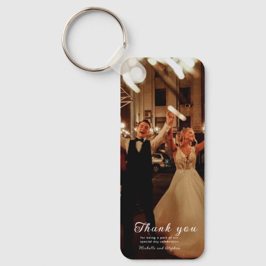 Aangepaste datum opslaan | Gepersonaliseerde foto Sleutelhanger (Voorkant)