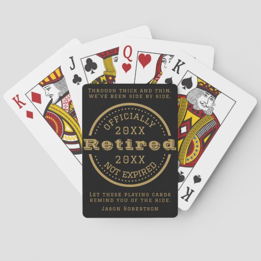 Aangepaste datum pensionering voor bezoekers pokerkaarten (Achterkant)