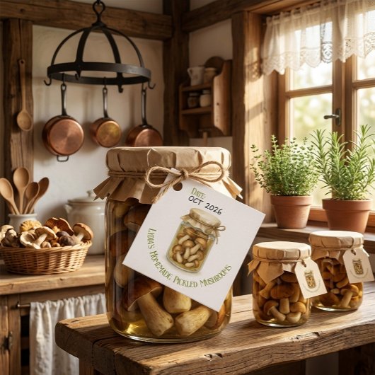 Aangepaste datum Thuisgemaakte Gepekelde Paddensto Bedankjes Labels