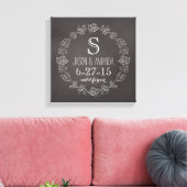 Aangepaste datum van het Monogram van het Chalkboa Canvas Afdruk (Insitu (Woonkamer))