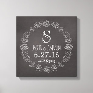 Aangepaste datum van het Monogram van het Chalkboa Canvas Afdruk