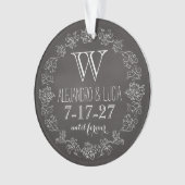 Aangepaste datum van het Monogram van het Chalkboa Ornament (voorkant)