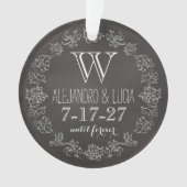 Aangepaste datum van het Monogram van het Chalkboa Ornament (voorkant)