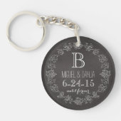 Aangepaste datum van het Monogram van het Chalkboa Sleutelhanger (Voorkant)