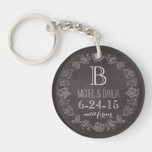 Aangepaste datum van het Monogram van het Chalkboa Sleutelhanger