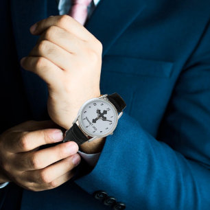 Aangepaste datum Vetgedrukte kruis Horloge