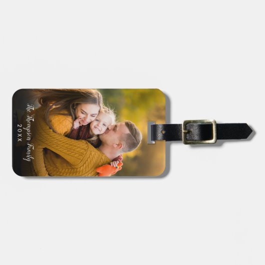 Aangepaste datum voor foto-script bagagelabel (Voorkant horizontaal)