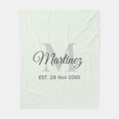 Aangepaste datum voor initialen en familienaam per fleece deken (Voorkant)