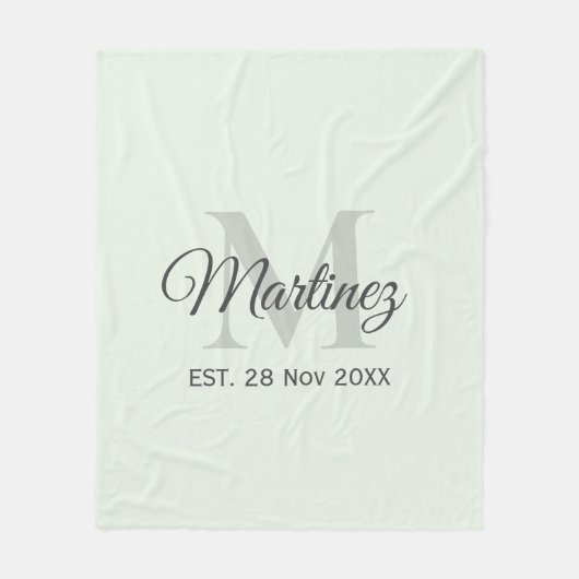 Aangepaste datum voor initialen en familienaam per fleece deken (Voorkant)