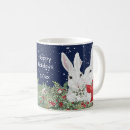 Aangepaste datum voor kerstbunny Rabbit Festive Wi Koffiemok