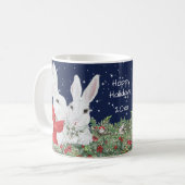 Aangepaste datum voor kerstbunny Rabbit Festive Wi Koffiemok (Voorkant links)