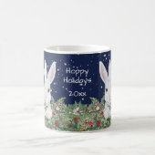 Aangepaste datum voor kerstbunny Rabbit Festive Wi Koffiemok (Center)