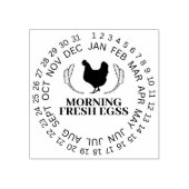 Aangepaste datum voor kippeneieren | Farmhouse Bus Rubberstempel (Afrduk)