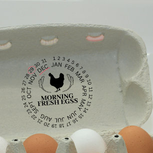 Aangepaste datum voor kippeneieren Farmhouse Bus Rubberstempel