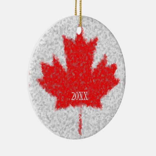Aangepaste datum voor leverbandvakantie met Canade Keramisch Ornament (Rechts)