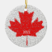 Aangepaste datum voor leverbandvakantie met Canade Keramisch Ornament (Voorkant)