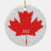 Aangepaste datum voor leverbandvakantie met Canade Keramisch Ornament (Achterkant)