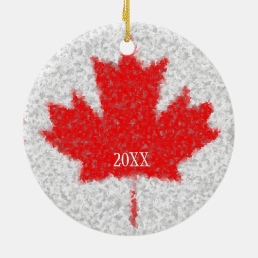 Aangepaste datum voor leverbandvakantie met Canade Keramisch Ornament (Achterkant)