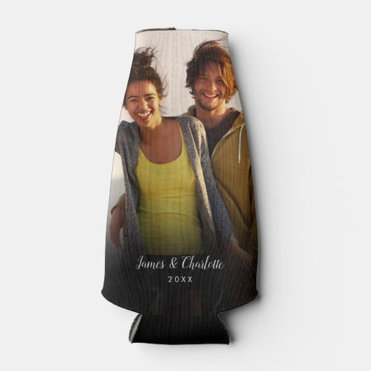 Aangepaste datum voor naam fotoscript flesjeskoeler (Voorkant)