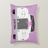 Aangepaste datum voor witte bruinkoollimousine aut decoratief kussen (Voorkant(Verticaal))