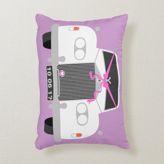 Aangepaste datum voor witte bruinkoollimousine aut decoratief kussen (Voorkant(Verticaal))