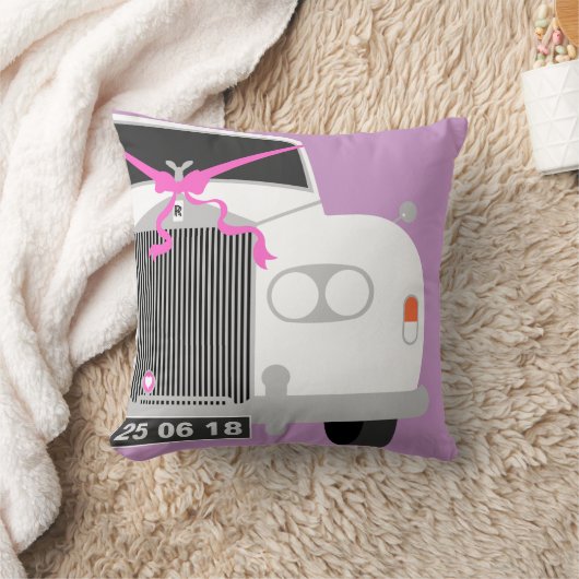Aangepaste datum voor witte bruinkoollimousine aut kussen (Deken)