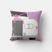 Aangepaste datum voor witte bruinkoollimousine aut kussen (Voorkant)