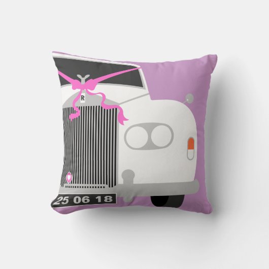 Aangepaste datum voor witte bruinkoollimousine aut kussen (Voorkant)