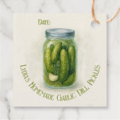 Aangepaste datum Zelfgemaakte knoflook Dill Pickle Bedankjes Labels (Achterkant)
