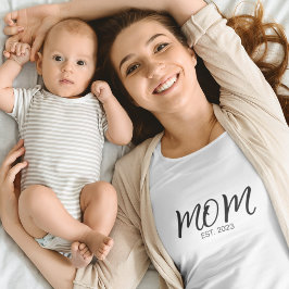 Aangepaste datum Zwart Vastgestelde Moeder T-shirt