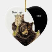 Aangepaste datums, Beren handschoenen voor uw dier Keramisch Ornament (Achterkant)