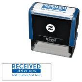 Aangepaste datumstempel Blauw Zelfinktende Stempel (In situ)