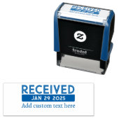 Aangepaste datumstempel blauw  zelfinktende stempel (In situ)