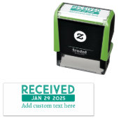 Aangepaste datumstempel groen zelfinktende stempel (In situ)