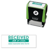 Aangepaste datumstempel groen zelfinktende stempel (In situ)
