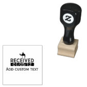 Aangepaste datumstempel Zwart logo Rubberstempel (Gestempeld)