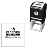 Aangepaste datumstempel Zwart logo Zelfinktende Stempel (In situ)