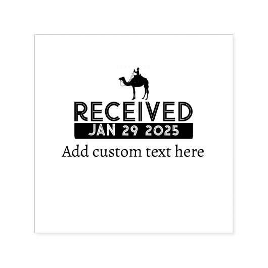 Aangepaste datumstempel Zwart logo Zelfinktende Stempel (Design)