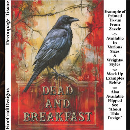 Aangepaste “Dead and Breakfast” griezelige raven k Tissuepapier
